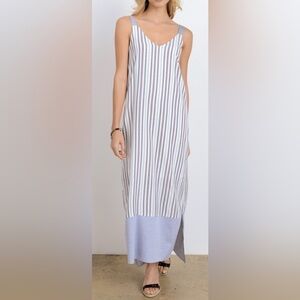 blue maxi dress one shoulder Nivara One-Shoulder Maxi Dress in Blue Polka Dot
